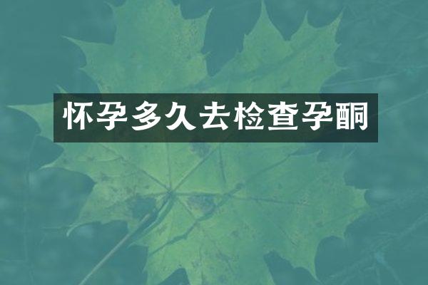 怀孕多久去检查孕酮