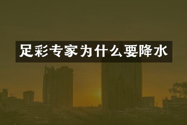 专家为什么要降水