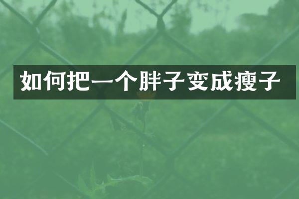 如何把一个胖子变成瘦子
