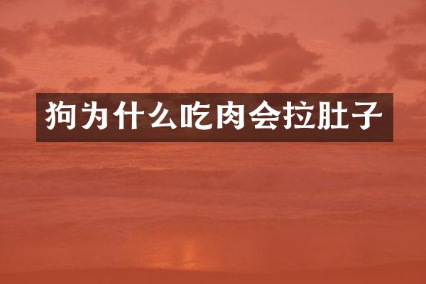 狗为什么吃肉会拉肚子