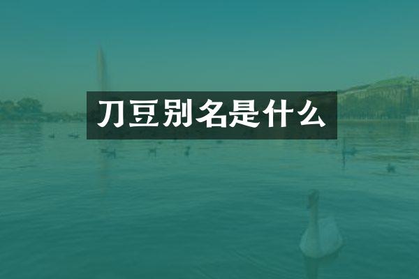 刀豆别名是什么