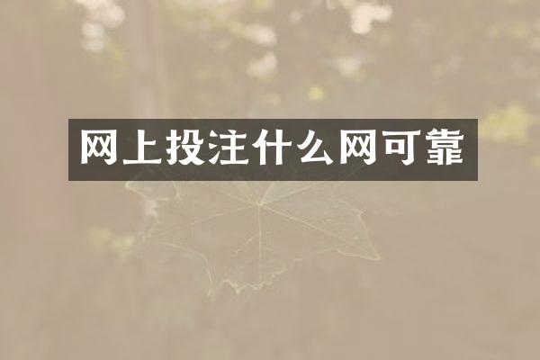 网上投注什么网可靠