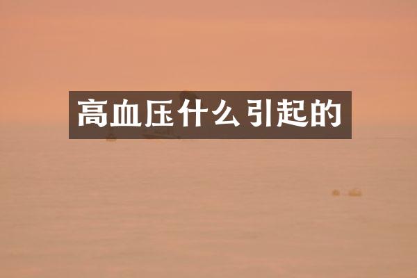高血压什么引起的