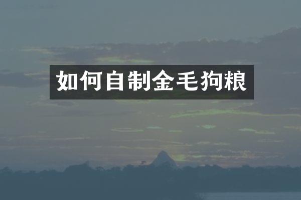 如何自制金毛狗粮
