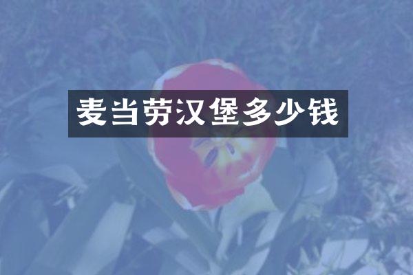 麦当劳汉堡多少钱