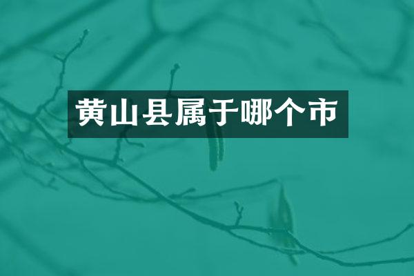 黄山县属于哪个市