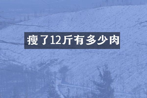 瘦了12斤有多少肉