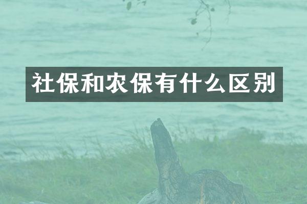 社保和农保有什么区别