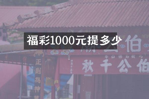 1000元提多少