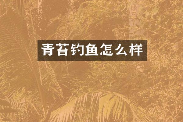 青苔钓鱼怎么样