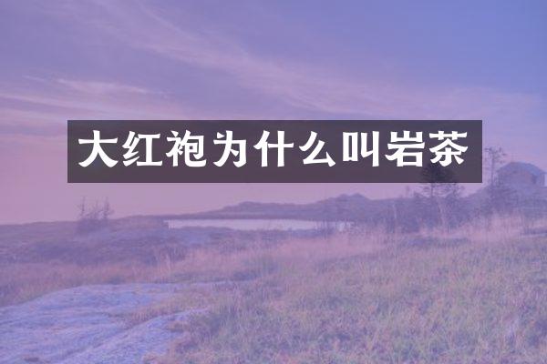 大红袍为什么叫岩茶