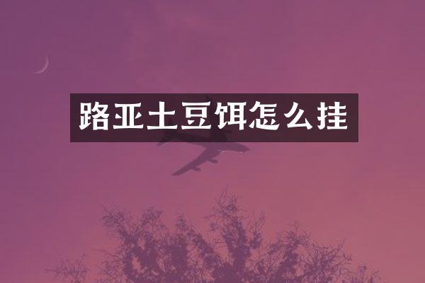 路亚土豆饵怎么挂