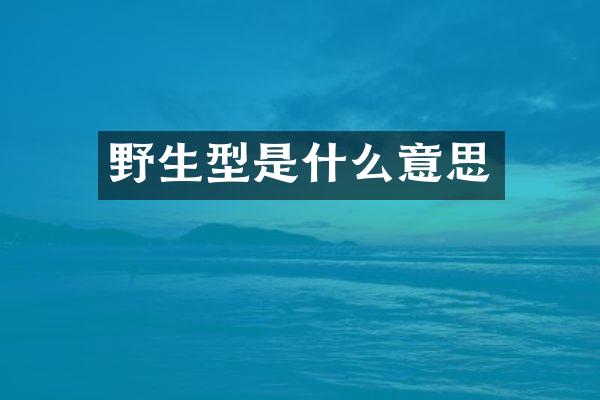 野生型是什么意思