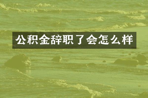 公积金辞职了会怎么样
