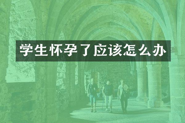 学生怀孕了应该怎么办
