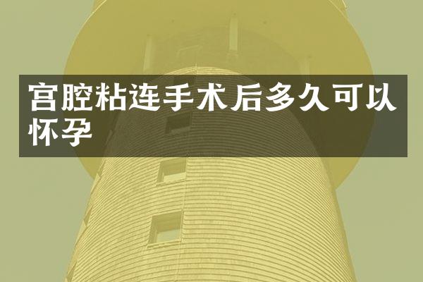 宫腔粘连手术后多久可以怀孕