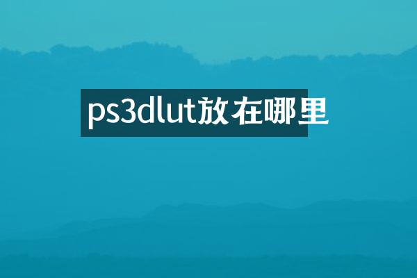 ps3dlut放在哪里
