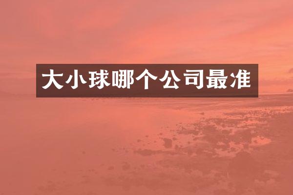 大小球哪个公司最准