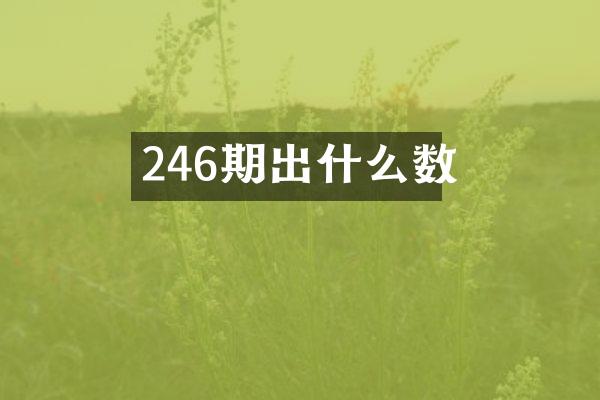 246期出什么数