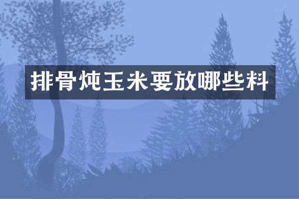 排骨炖玉米要放哪些料