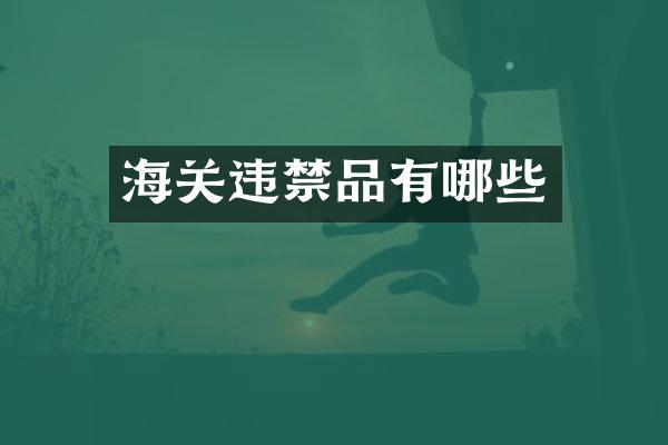 海关违禁品有哪些