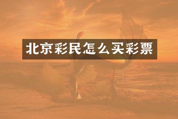 北京怎么买彩票