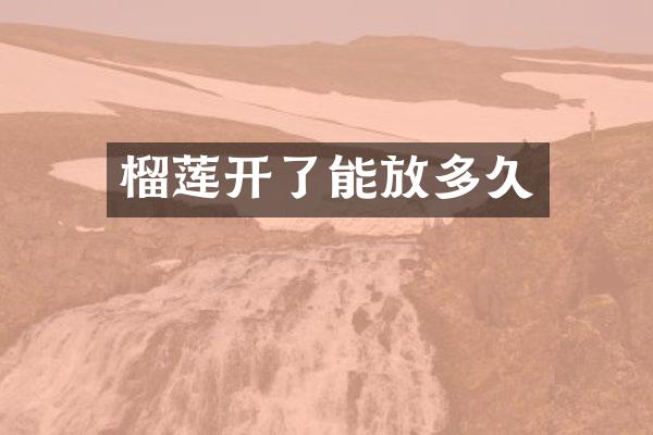 榴莲开了能放多久