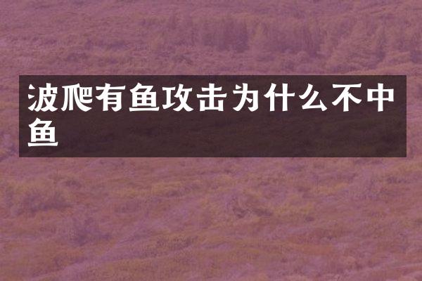 波爬有鱼攻击为什么不中鱼