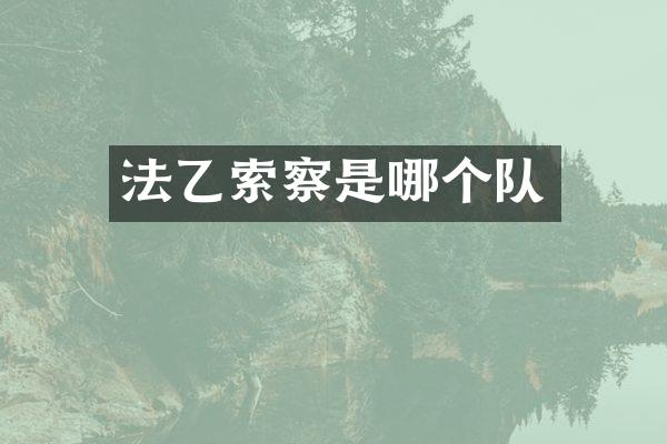 法乙索察是哪个队