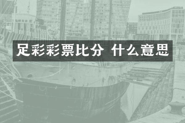 彩票比分 什么意思