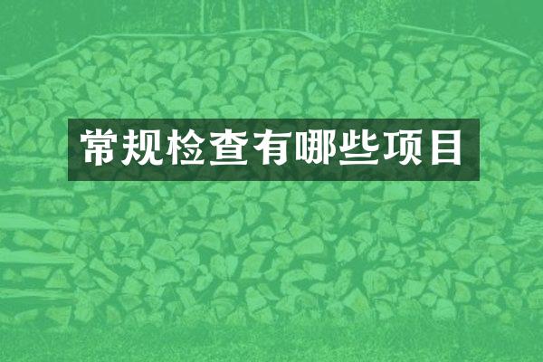 常规检查有哪些项目