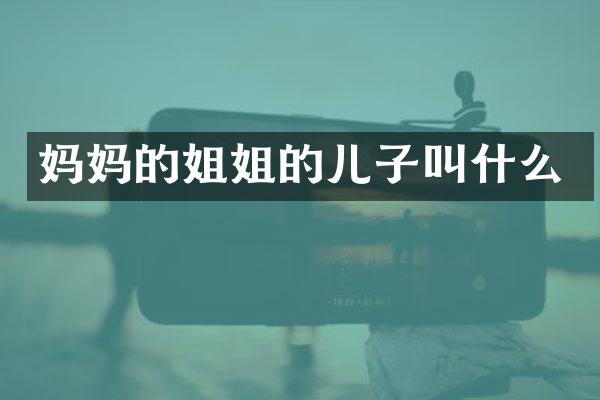 妈妈的姐姐的儿子叫什么