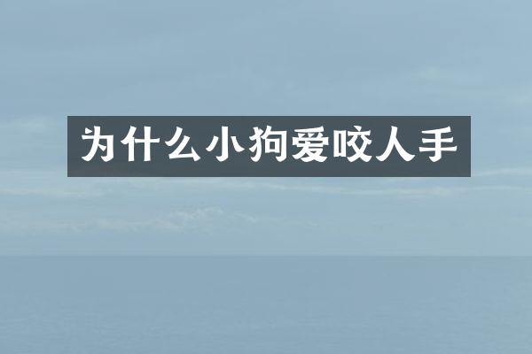 为什么小狗爱咬人手