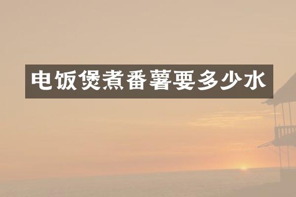 电饭煲煮番薯要多少水