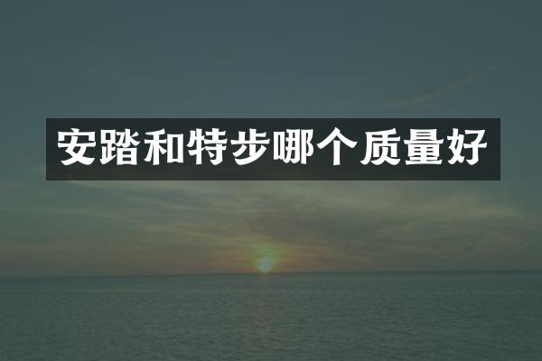 安踏和特步哪个质量好