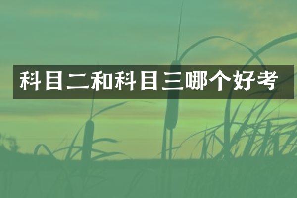 科目二和科目三哪个好考