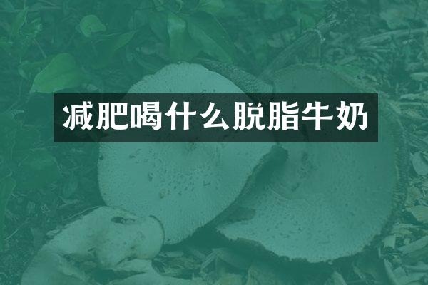 减肥喝什么脱脂牛奶