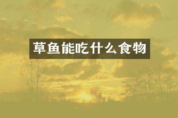 草鱼能吃什么食物