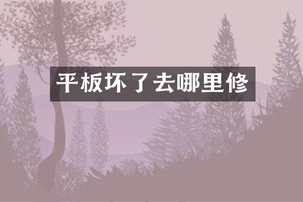 平板坏了去哪里修