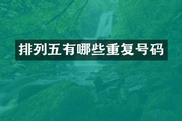 排列五有哪些重复号码