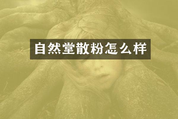 自然堂散粉怎么样