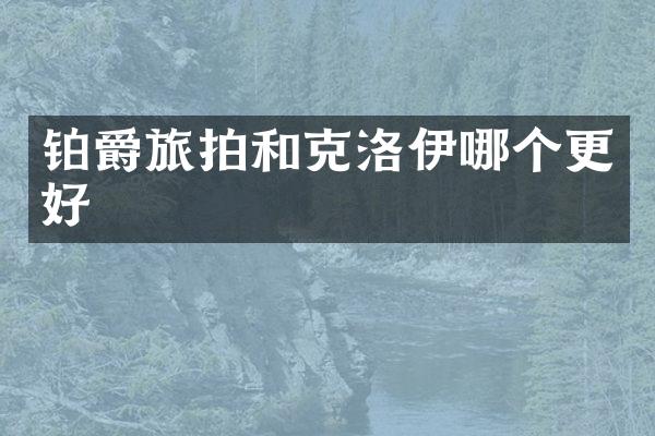 铂爵旅拍和克洛伊哪个更好