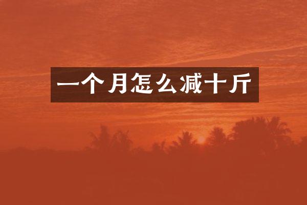 一个月怎么减十斤