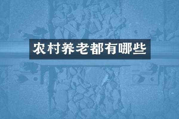 农村养老都有哪些