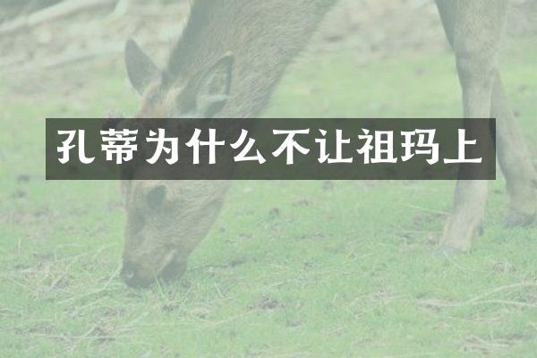 孔蒂为什么不让祖玛上