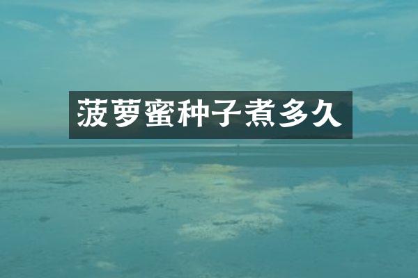 菠萝蜜种子煮多久