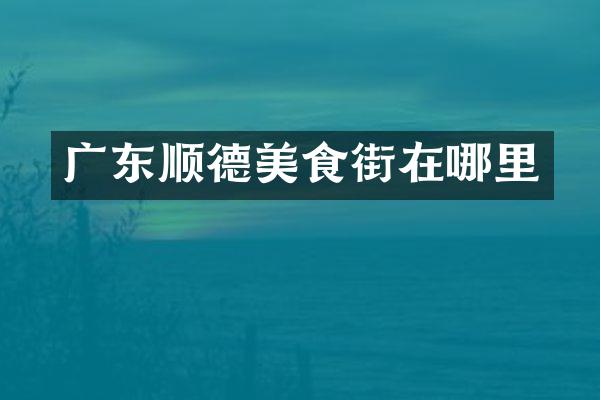 广东顺德美食街在哪里