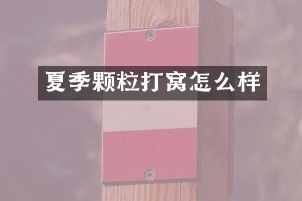 夏季颗粒打窝怎么样