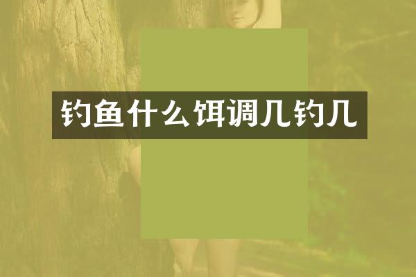 钓鱼什么饵调几钓几