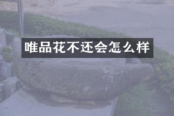 唯品花不还会怎么样